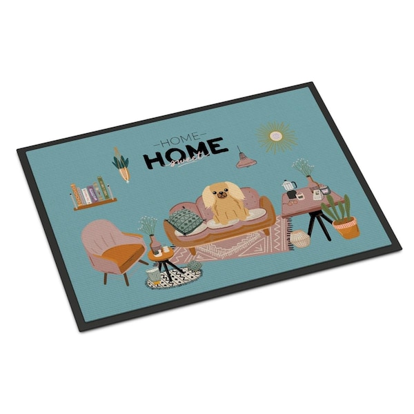 Carolines Treasures 24 x 36 in. Fawn Sable Pekingese Sweet Home Indoor or Outdoor Mat CK7949JMAT - main